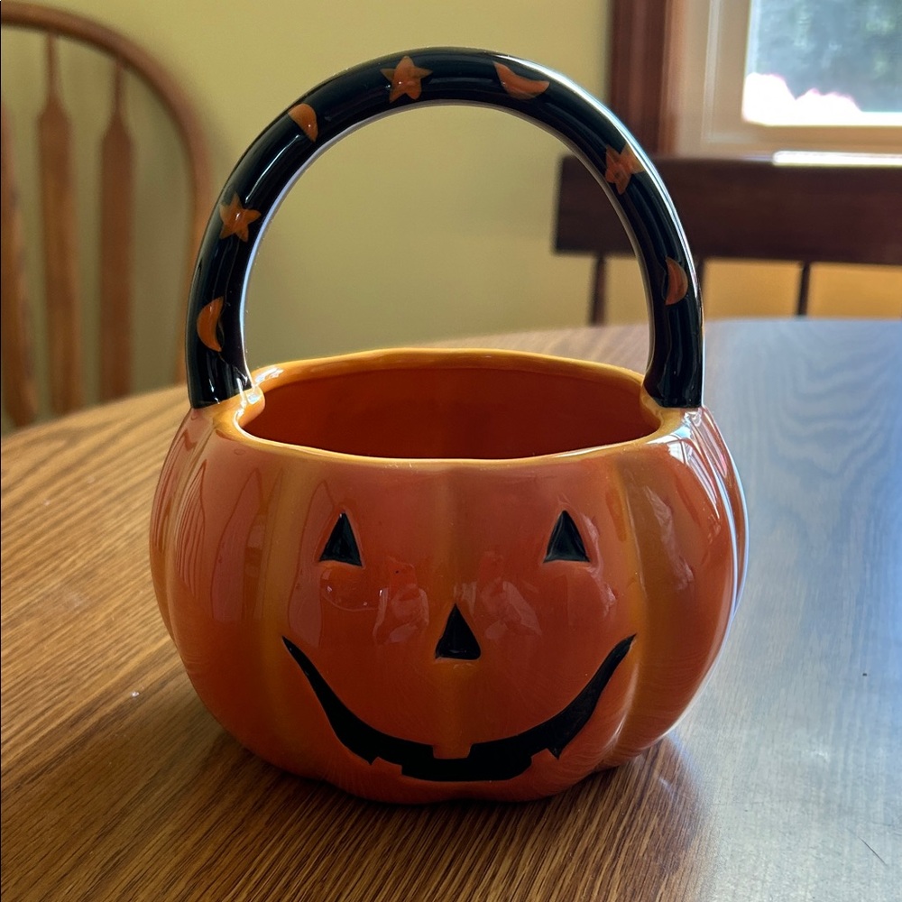 Orange Pumpkin Halloween Basket